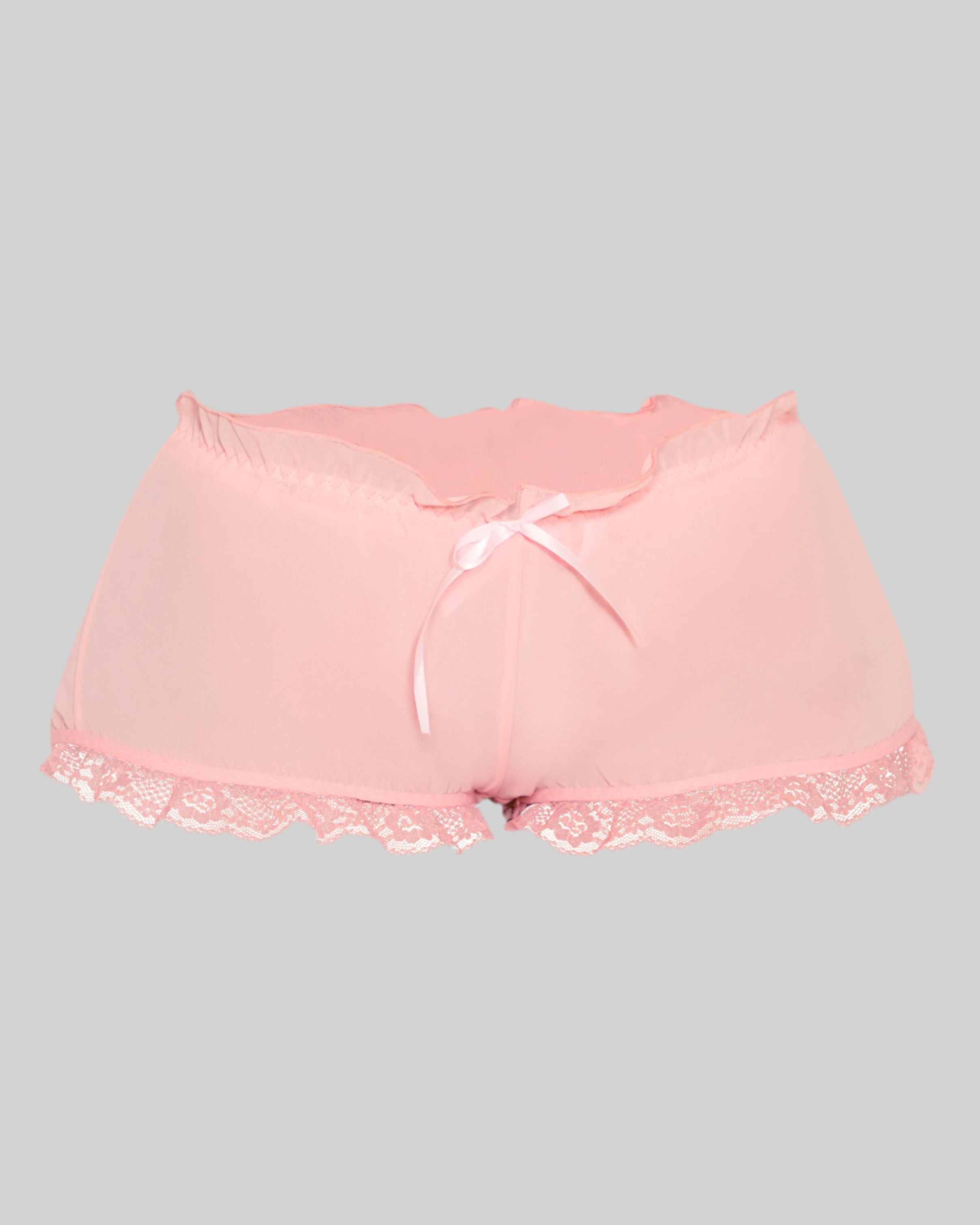LOVE ME NOT SCALLOPED MESH SHORTS (BABY PINK)