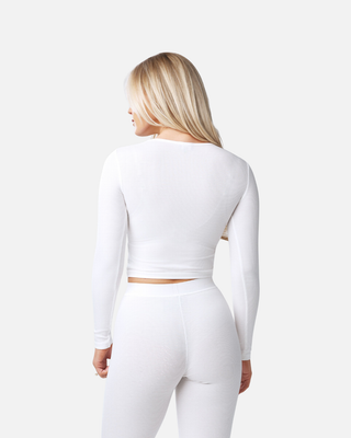 BASICS RIBBED LONG SLEEVE (WHITE)