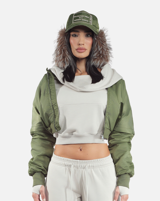 CAP SLEEVED BOMBER (ARMY GREEN)