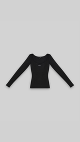 BASICS BOATNECK TOP (BLACK) thumbnail 2