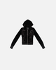 VELOUR PLUSH TRACKSUIT JACKET WITH FUR (BLACK)