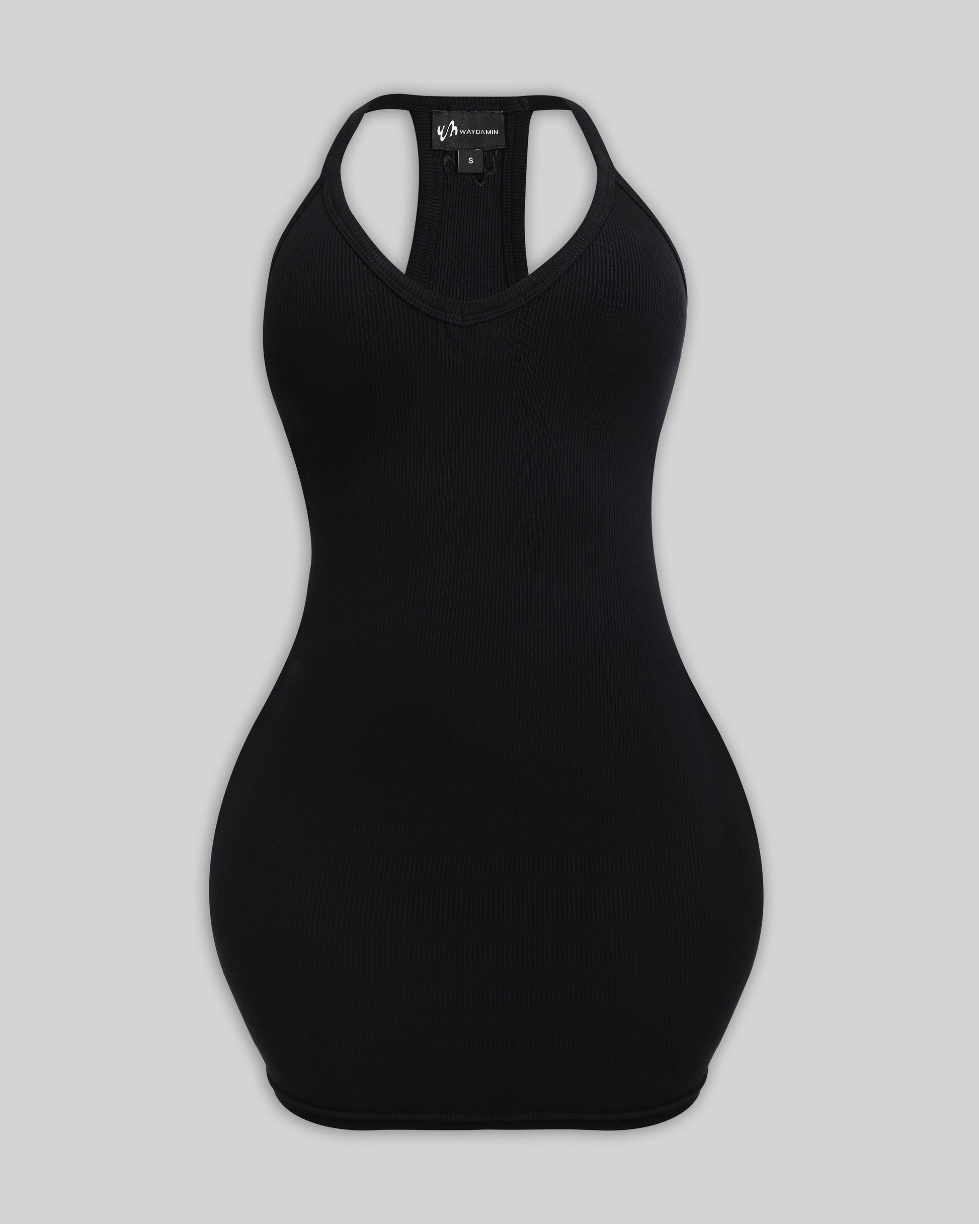 BASICS RIBBED TANK MINI DRESS (ONYX)