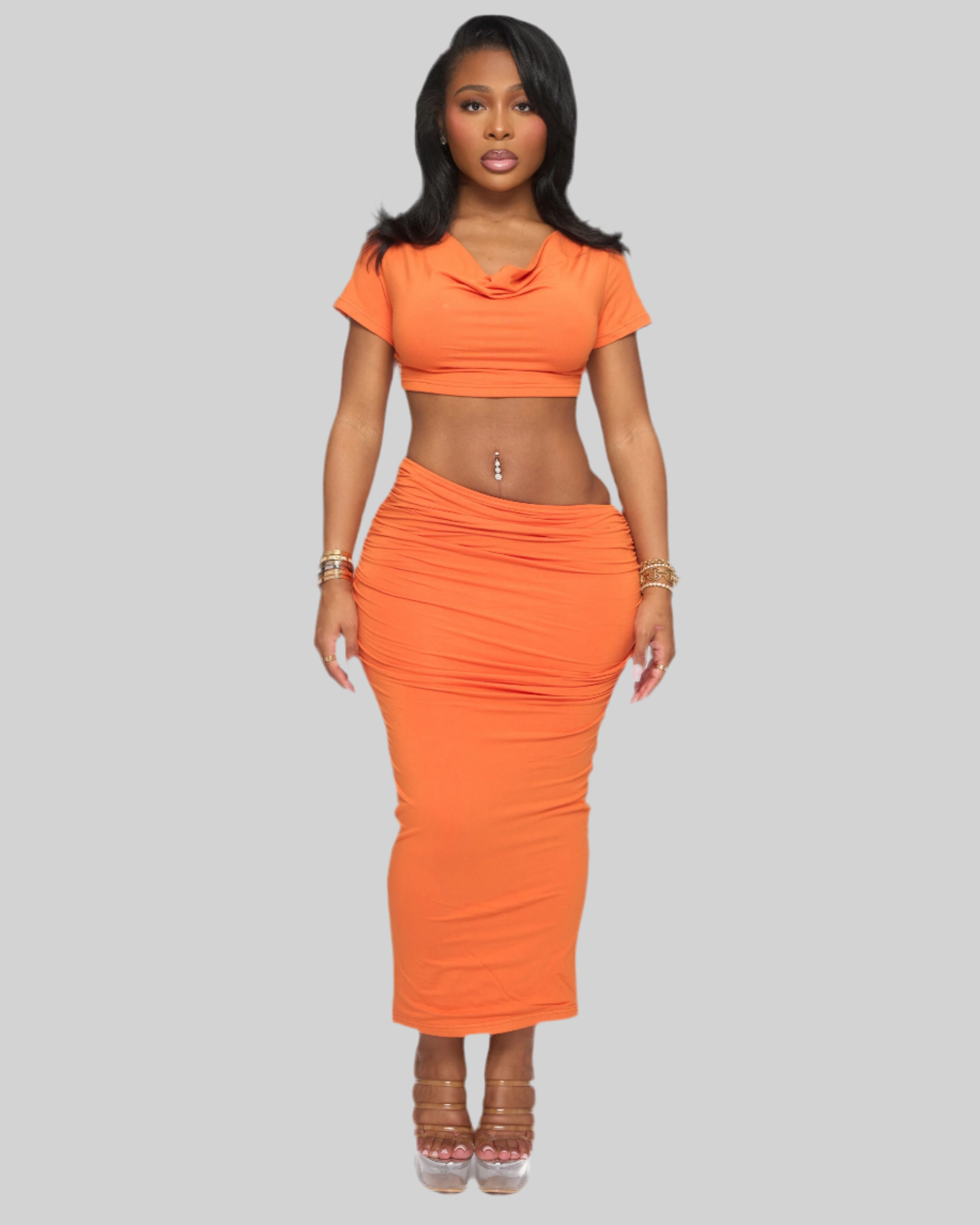 NOBU MAXI SKIRT (BURNT ORANGE)