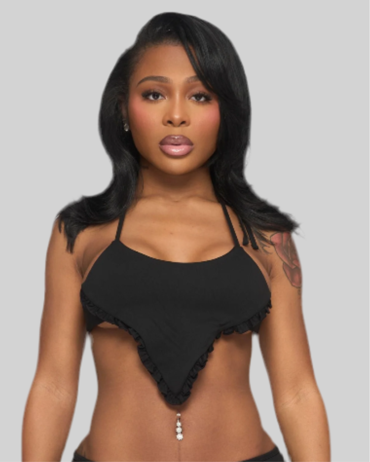 FRILL ME KINI TOP (BLACK)