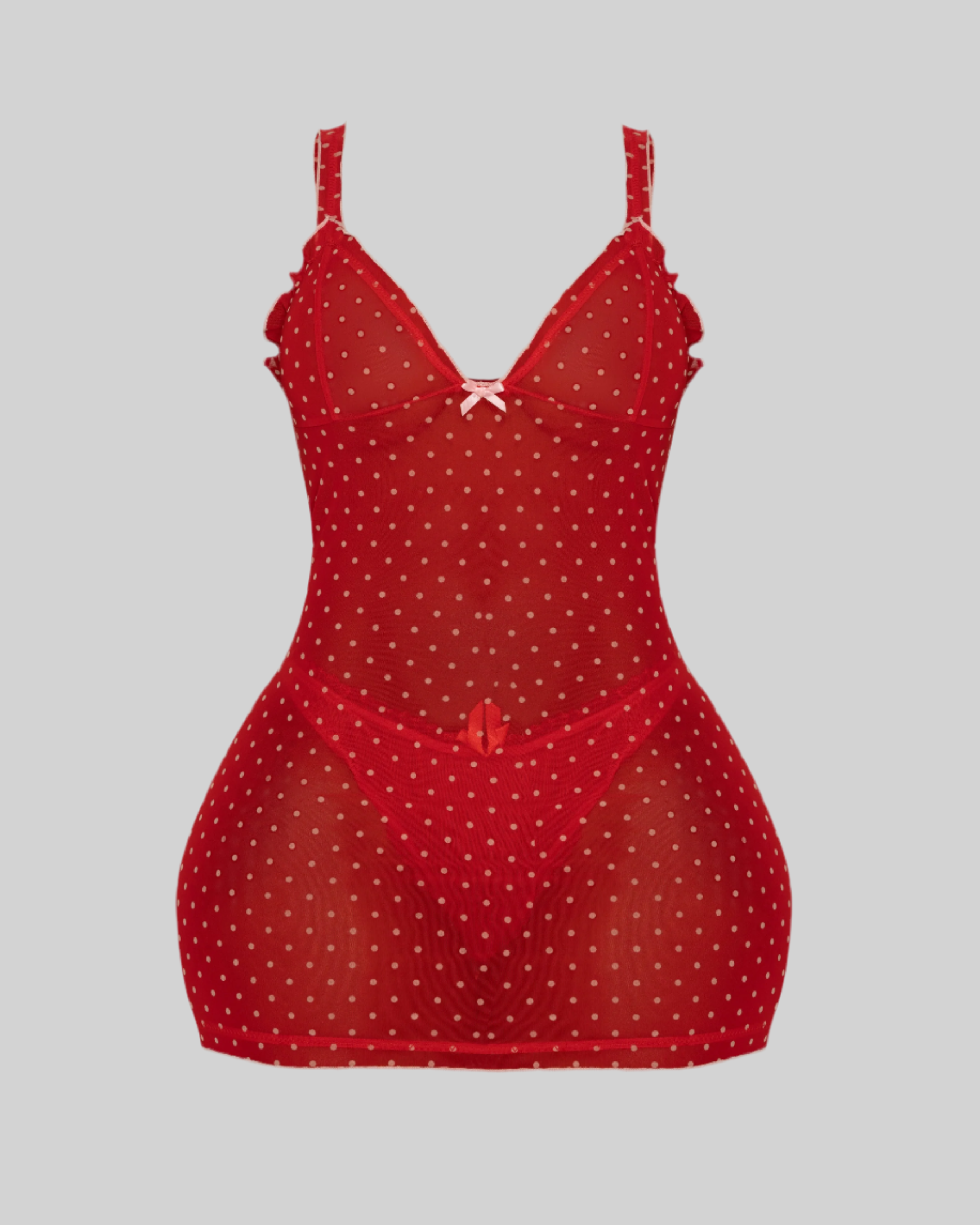 BUSTIER NIGHT CAP MINI DRESS (CHERRY)