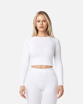 BASICS RIBBED LONG SLEEVE (WHITE)