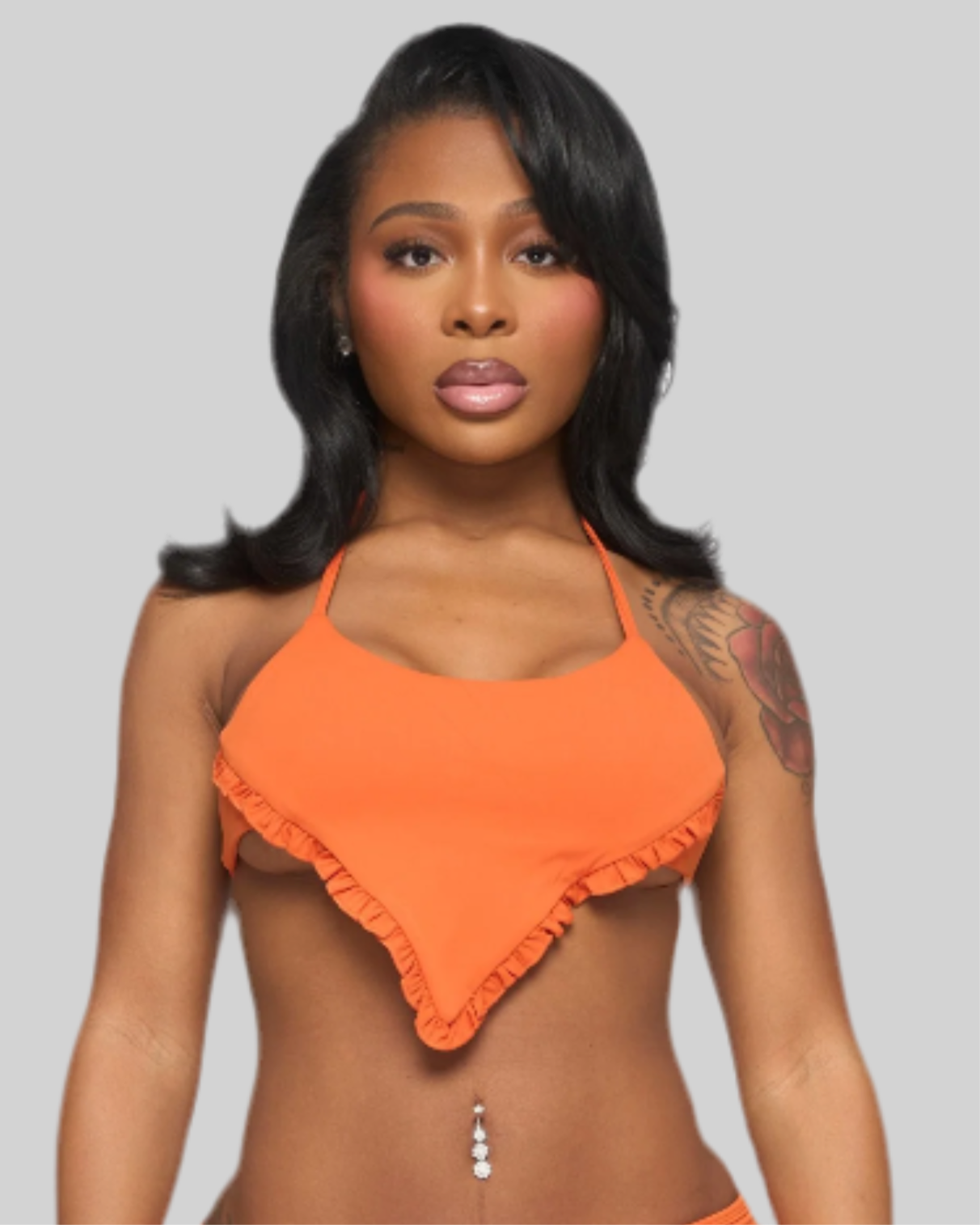 FRILL ME KINI TOP (BURNT ORANGE)