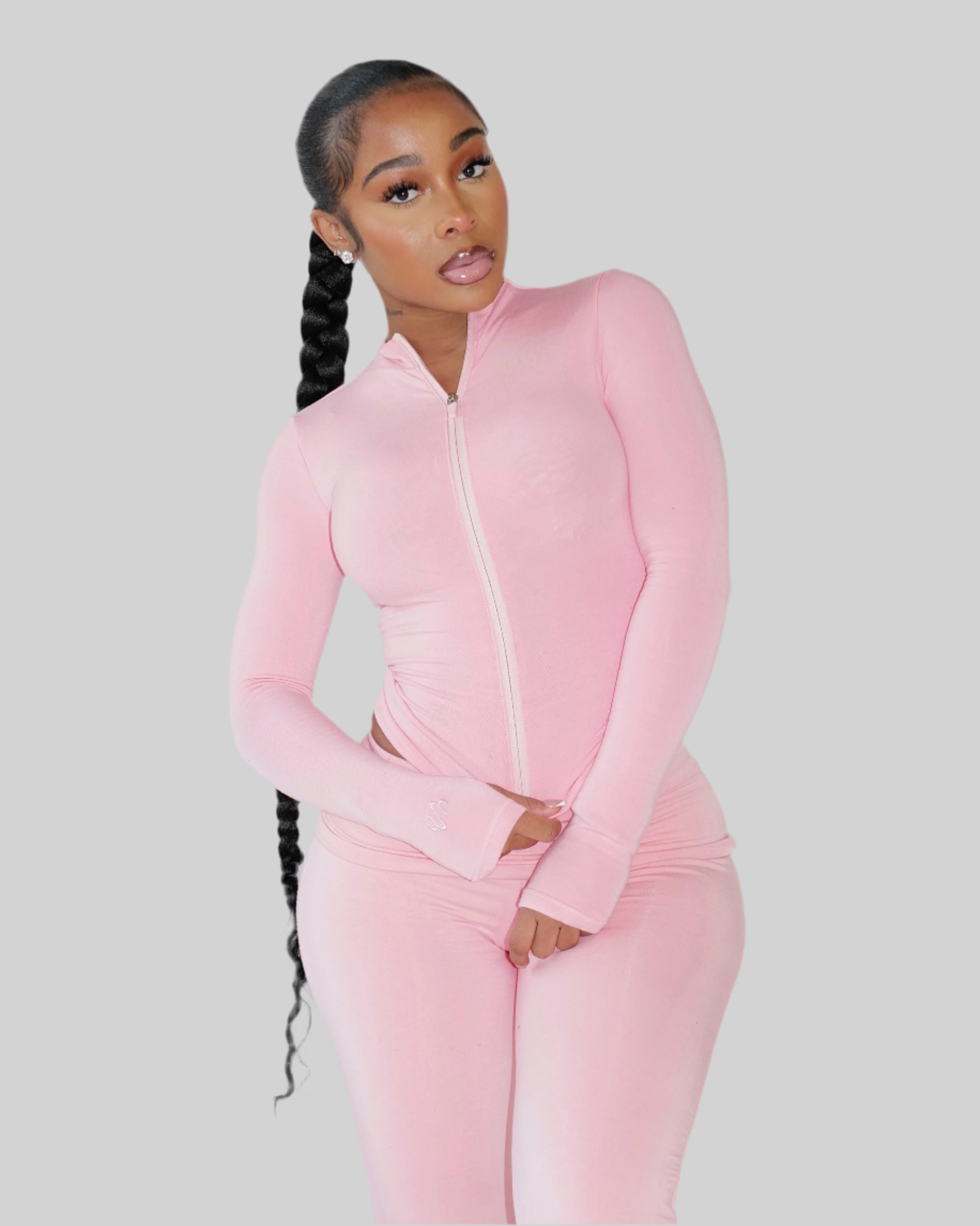 SEAMLESS ZIP UP JACKET (PINK)