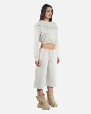 COWL CROP AIR-FORCE HOODIE (SAND)