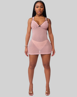 BUSTIER NIGHT CAP MINI DRESS (BABY PINK)