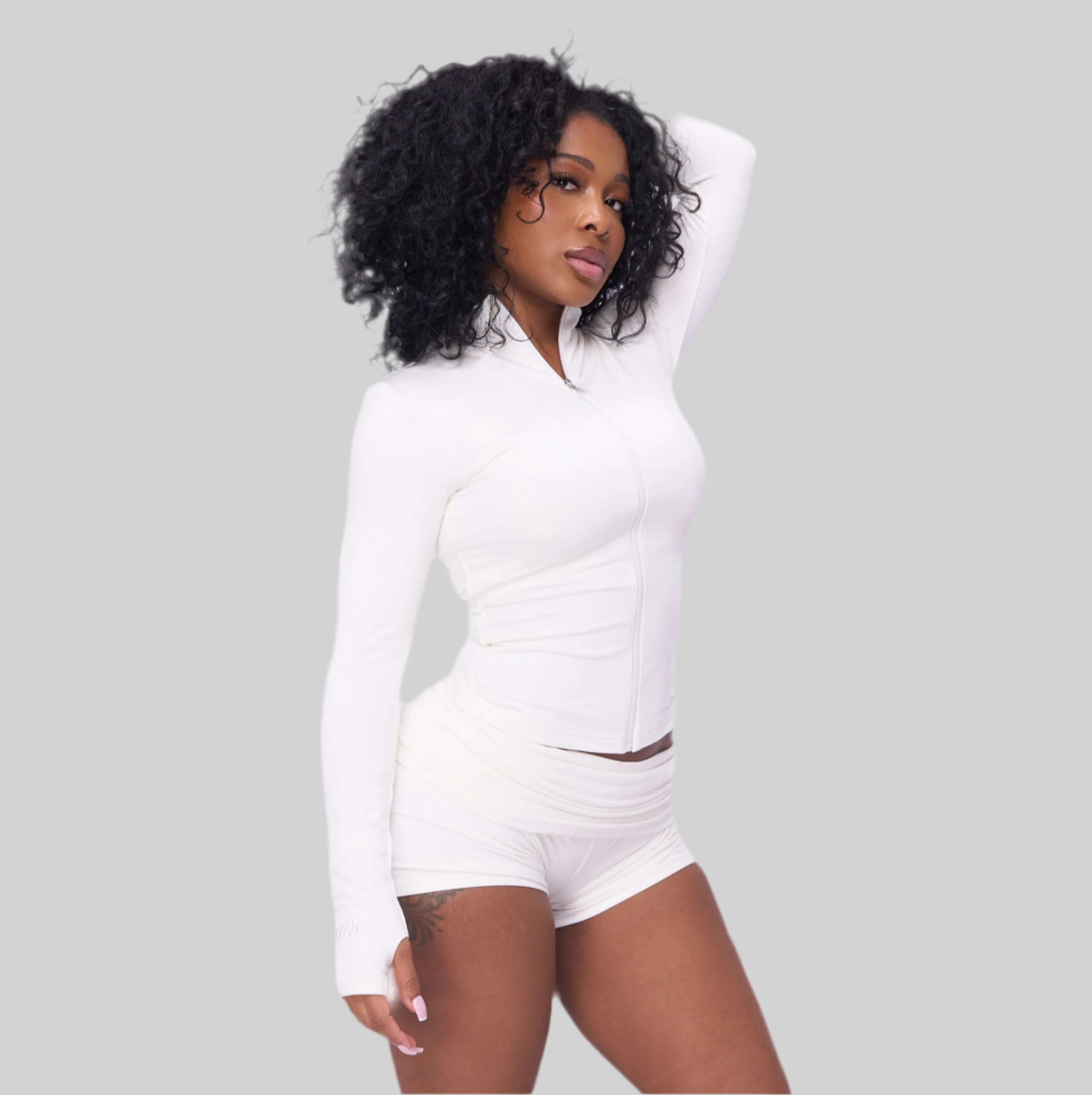 SEAMLESS ZIP UP JACKET (WHITE)