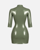 [PRE-ORDER] SURPLUS MINI LATEX ZIP DRESS (ARMY GREEN)