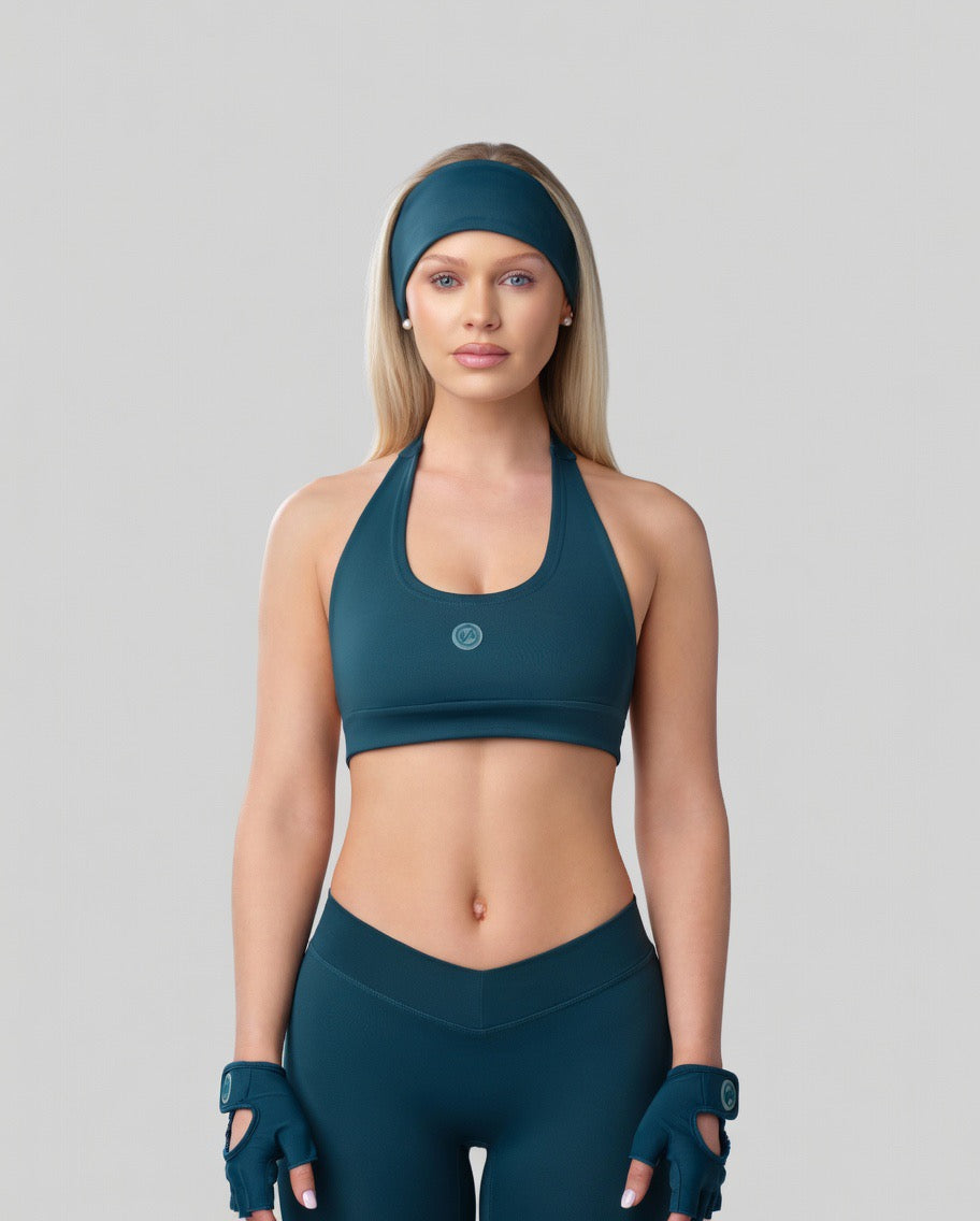 HALTER FITNESS BRA (DEEP TEAL)
