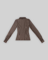 STRIPED V BUTTON TOP (ESPRESSO) thumbnail 4