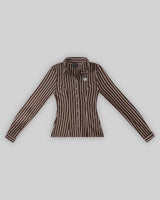 STRIPED V BUTTON TOP (ESPRESSO) thumbnail 2