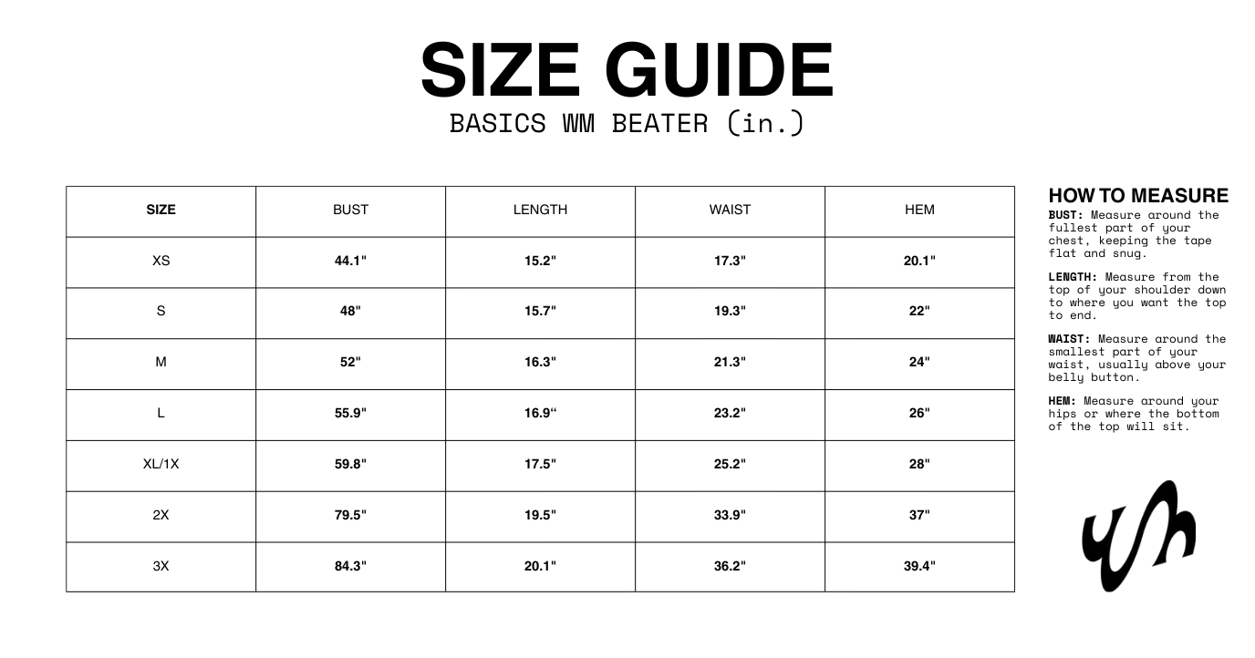 Size Guide WM Basics Beater