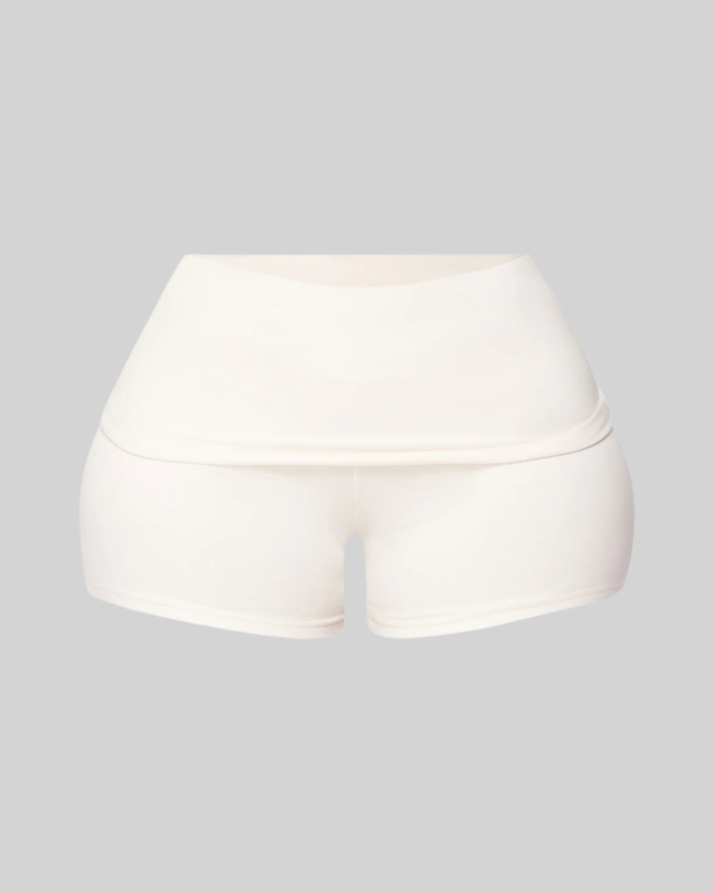 SEAMLESS MINI FOLD OVER SHORTS (WHITE)