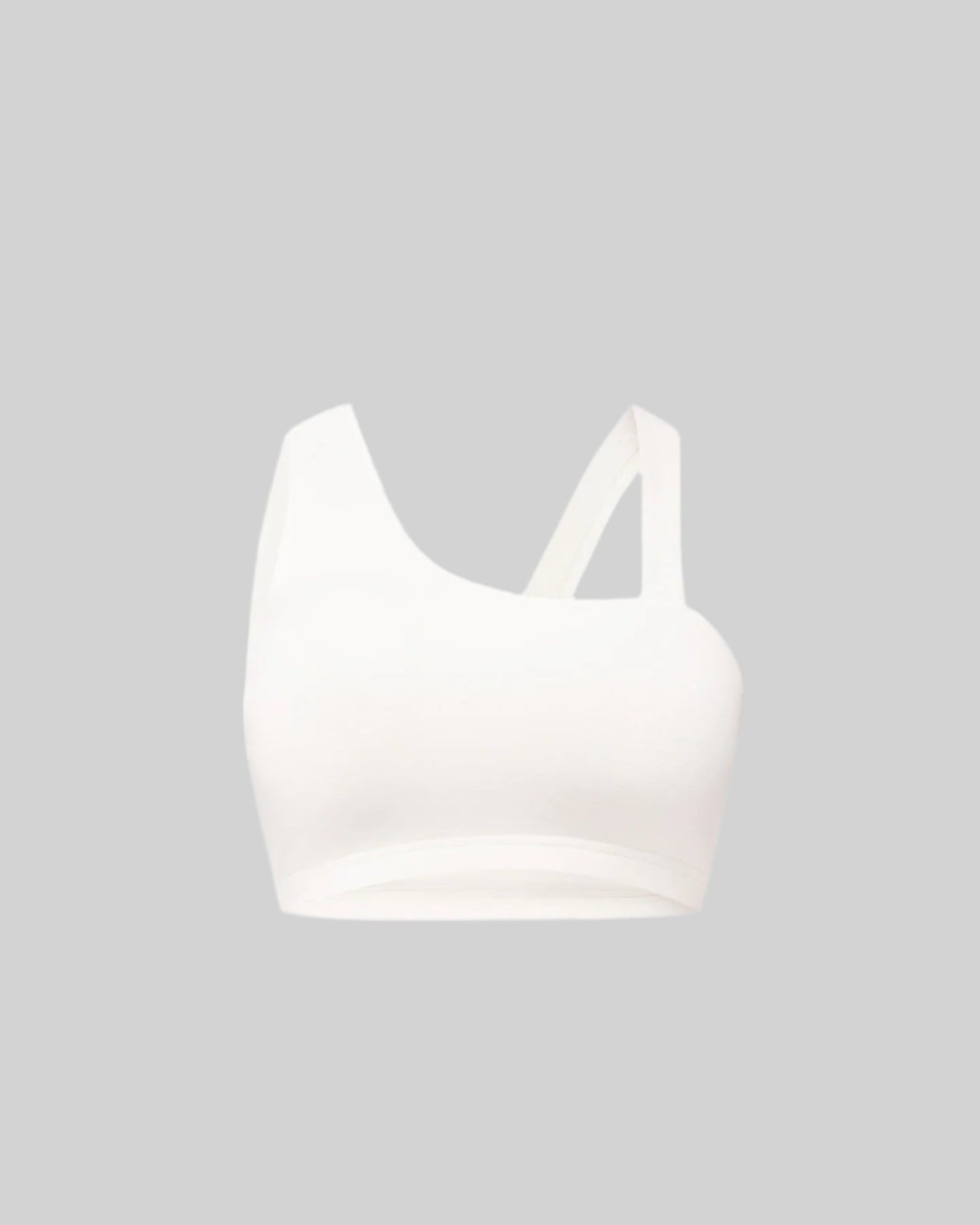 ASYMMETRICAL GYM BRA TOP (WHITE)