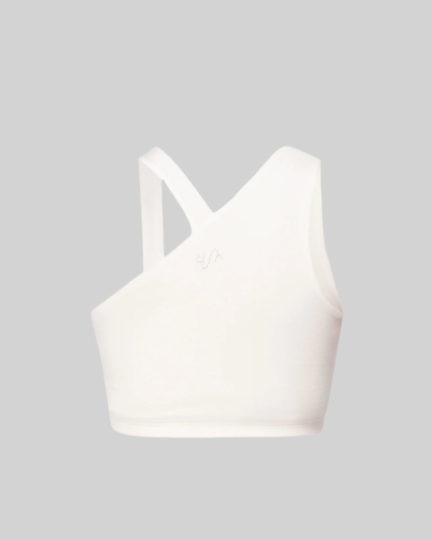 ASYMMETRICAL GYM BRA TOP (WHITE)