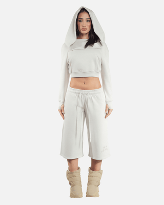 COWL CROP AIR-FORCE HOODIE (SAND)